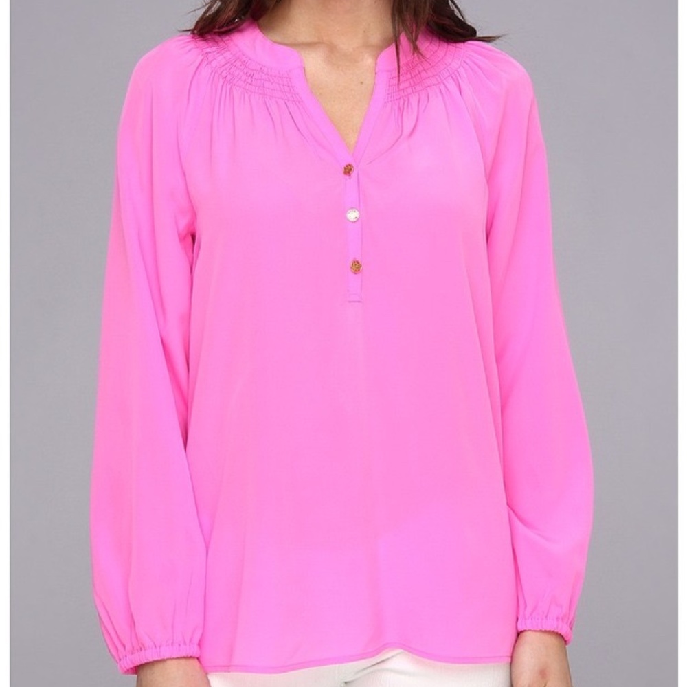Lilly Pulitzer Neon Pink Silk Elsa Size Large